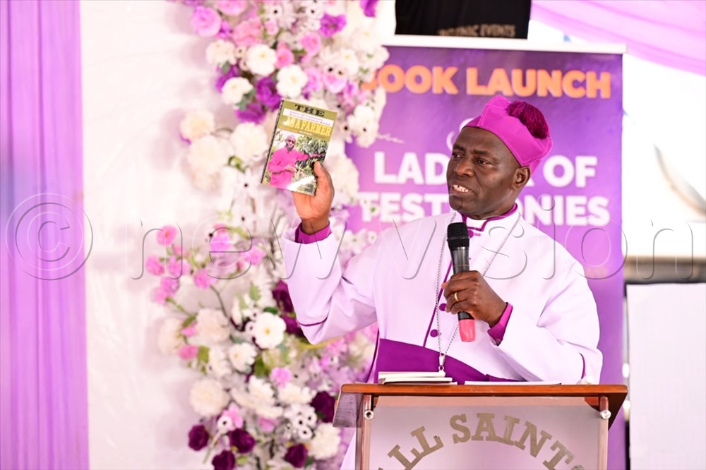 Rt Rev. Nathan Ahimbisibwe, the Bishop of South Ankole Diocese talks about one of the three books that were launched.