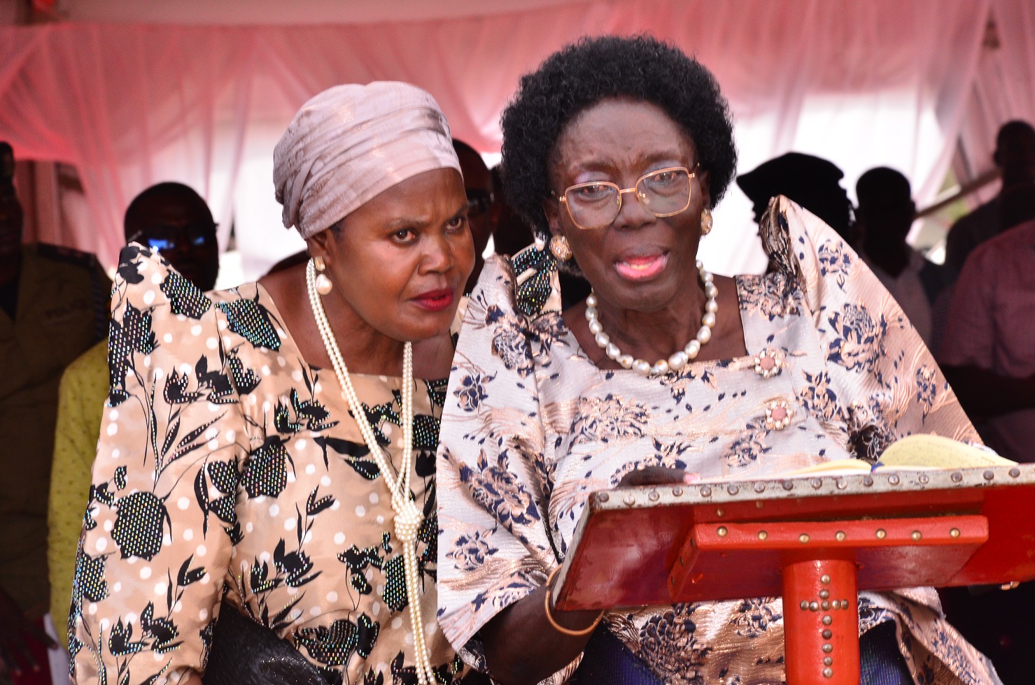 Kadaga And Nakadama Starring At Nabbosa As She Performed Her Kumpi Nawe Song At The Climax Of The Busoga Prayer Week In Mayuge On Sunday.by Jackie Nambogga