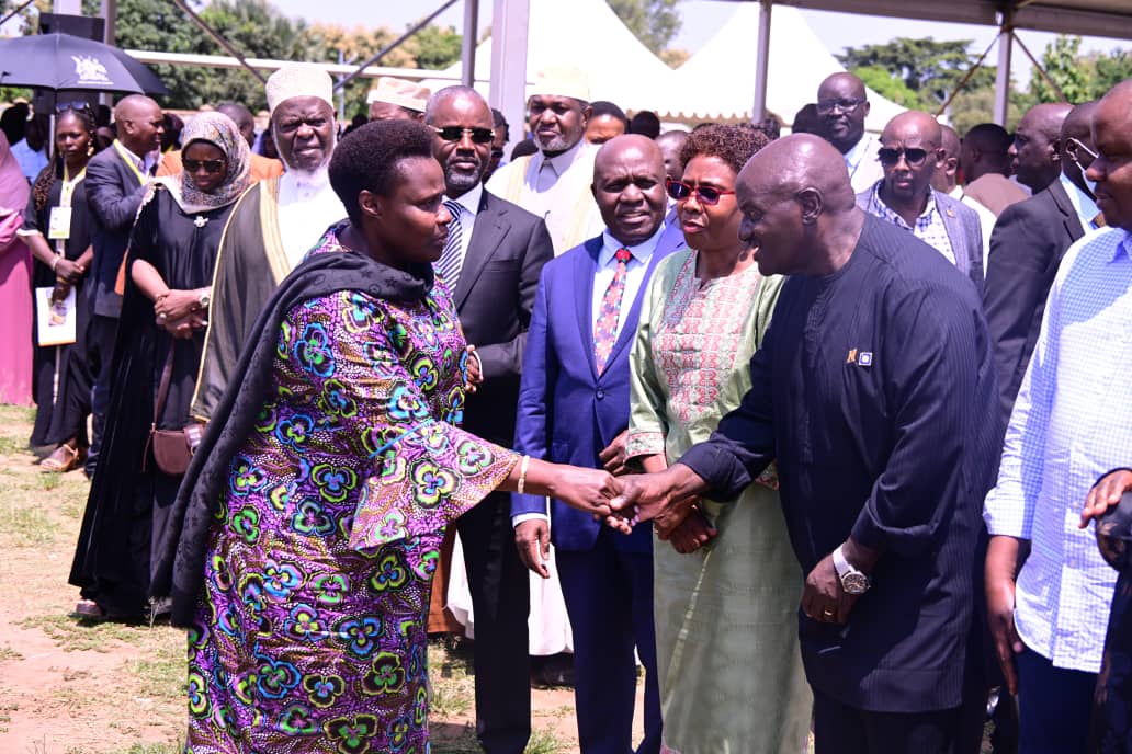 VP Jessica Alupo received by Gen. Katumba Wamala. (Credit: VPPU)