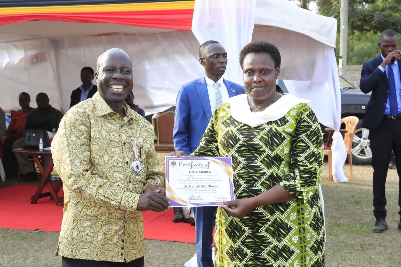 Dr. Tanga Odoi the chairperson electoral commission for National Resistance Movement [NRM] party and Vice President Alupo.