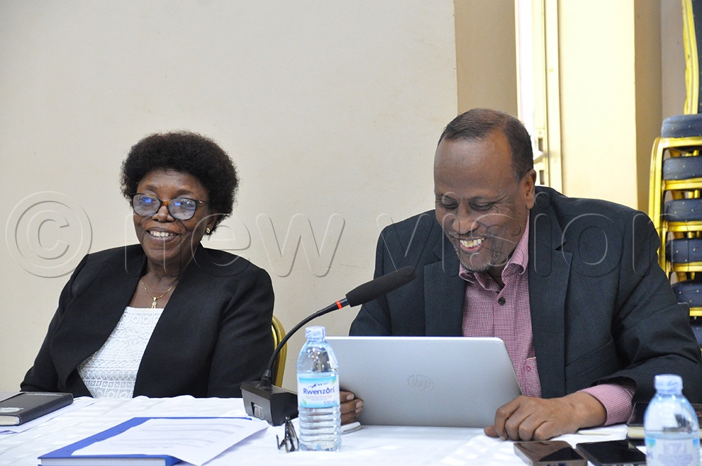 Mary J.N Okwakol Executive Director National Council for Higher Education looks on as Mohamad Ali Farah Deputy Chairperson Somali National Council for Higher Education addresses officials during a meeting at the National Council for Higher Education in Kampala on May 14, 2026. (Credit: Nancy Nanyonga)