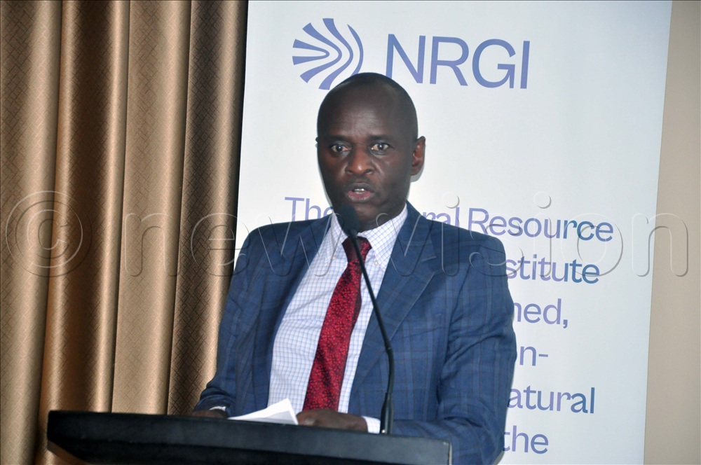 Frank Mugisha addressing participants attending a validation workshop on ‘Mapping study on Uganda’s methane emission abatement ambitions’ in the oil and gas sector at the Sheraton Hotel, Kampala. 