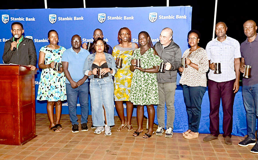 The different winners pose with their mugs after the September competition. Courtesy photo
