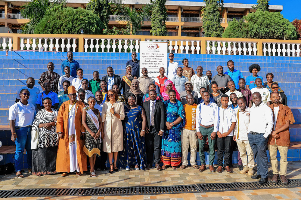 Uganda’s senior presidential advisor on tourism, Lilly Ajarova (5th left) in a group photo with other participants during the 20th anniversary celebrations of the Cross-Cultural Foundation of Uganda on Wednesday, May 20, 2026, at Hotel Africana in Kampala. (Courtesy)