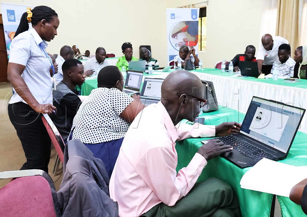 TVET officials attend EMIS training at White Castle Hotel in Arua to enhance their data entry skills. (Photo by Robert Ariaka)