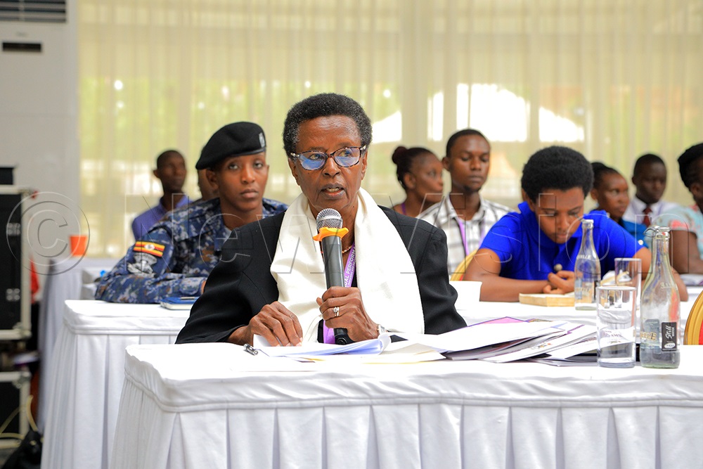 Dr Violet Kajubiri Froelich addressing headteachers during the Education Service Commission Annual Performance Review at Serena Hotel, Kigo on March 30, 2026. (Photo by David Lukiiza)
