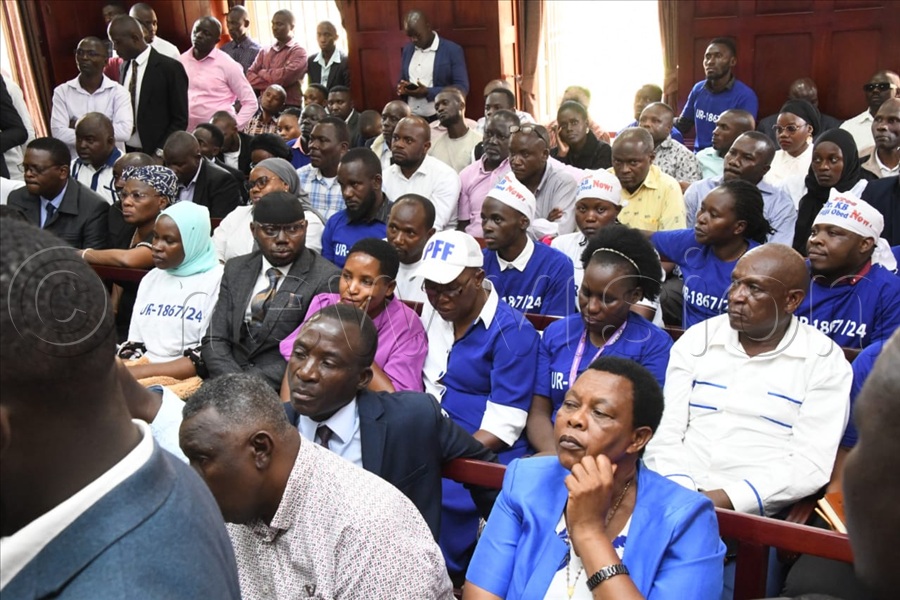 Besigye's supporters in court. 