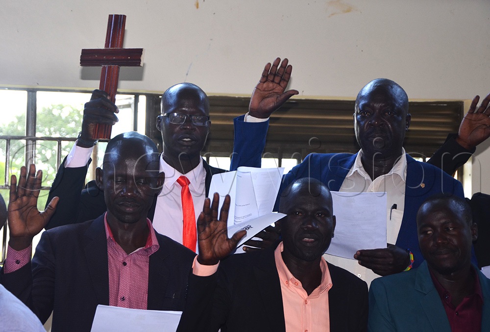 Katakwi district councilors swearing-in. (Photo by Delux Emmy Alomu)