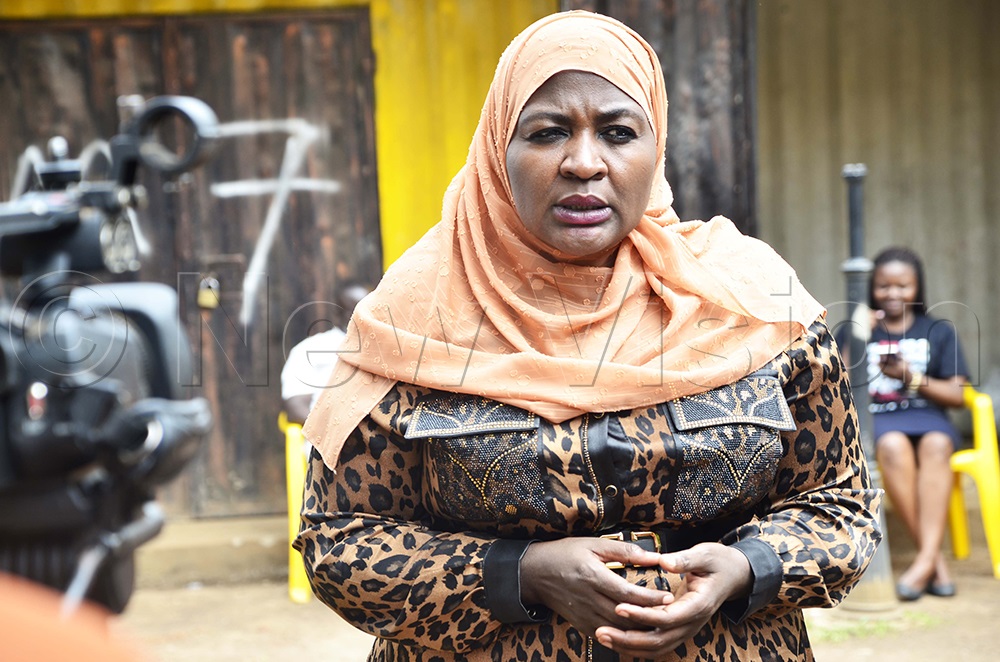 Hajjat Hadijjah Namyalo, in charge of NRM-ONC, addressing journalists during the handover of packages to Muslim journalists at the Office of the National Chairman of the National Resistance Movement (NRM) in Kyambogo on 5th March 2026. (Photo by Juliet Kasirye)