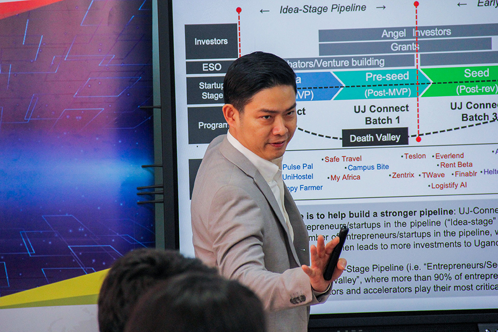 Jun Shiomitsu, a member of the JICA taskforce and CEO of AVODA Institute of Entrepreneurship, said the programme targets startups at different stages of development, guiding them from concept to market expansion. This was during the launch of the third phase of the mentorship programme for ICT-enabled startups at the National ICT Hub in Nakawa on Friday, August 15, 2025. (Courtesy)