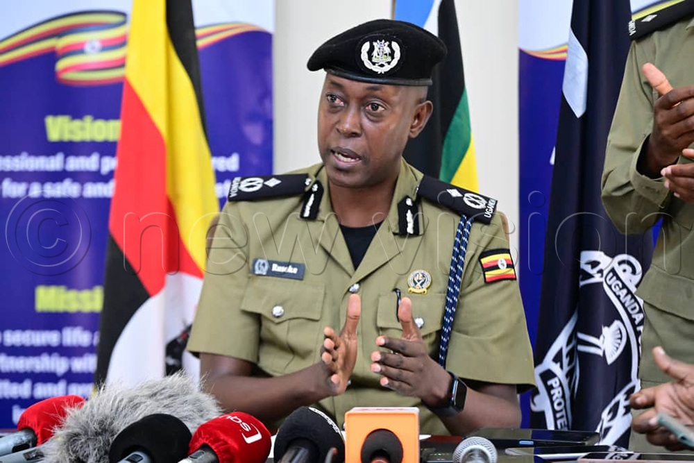 Addressing the media at Police headquarters in Naguru, Kampala city, on February 9, 2026, Police spokesperson Rusoke Kituuma said inspections and investigations from previous school terms revealed recurring safety lapses that continue to put learners at risk. (Credit: Mpalanyi Ssentongo)