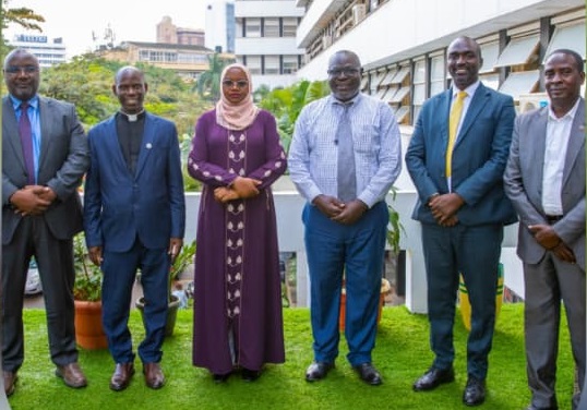 KCCA deputy ED Benon Kigenyi, Busoga bishop-elect Lubaale, KCCA ED Buzeki, and other officials after the meeting in Kampala on November 19, 2025. Courtesy photo