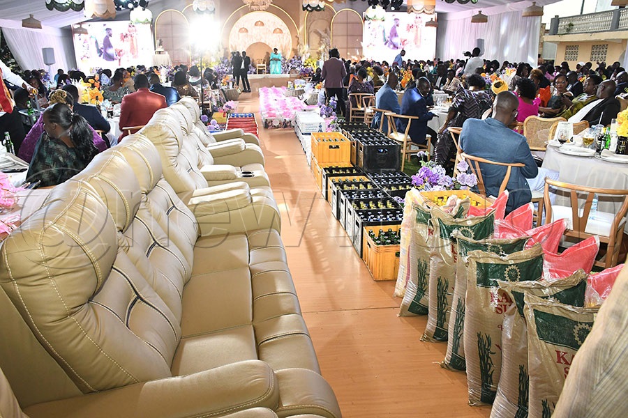 Part of the gifts that Kalibbala took to Irene Ntale's parents during the introduction. Photo by Ignatius Kamya