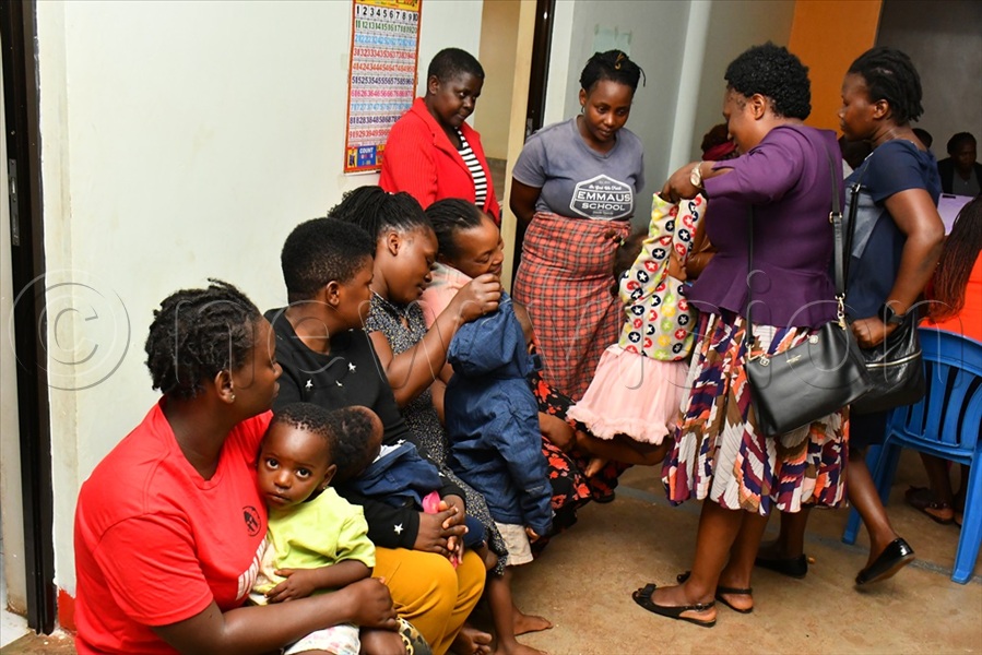 Lugazi market vendors visiting the daycare centre during the joint field visit.