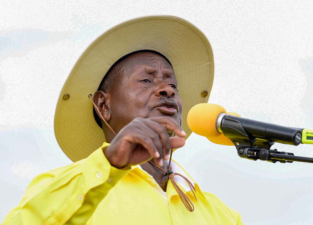 President Yoweri Musevei addressing a campaign rally in Kitgum Municipality in Kitgum district on Thursday (October 23).
