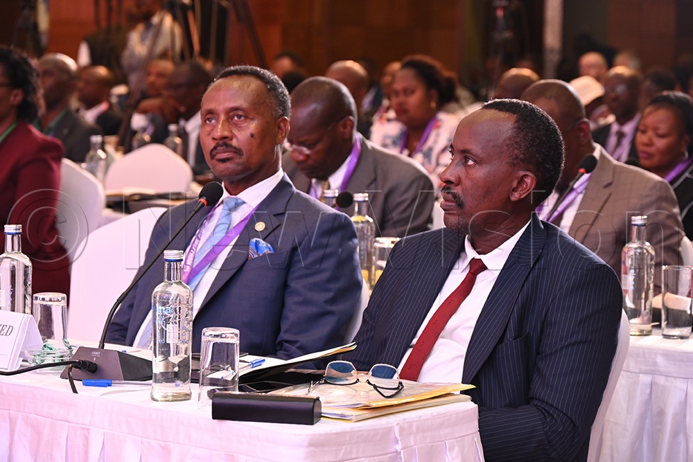 John Musinguzi Rujoki (right), the Commissioner General of the Uganda Revenue Authority (URA). (Credit: Nancy Nanyonga)