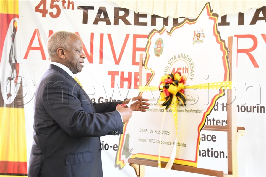 The guest of honor, Rt. Hon Patrick Amama Mbabazi cut a ribbon as he launched the national and pre-Tarehe Sita activities marking the 45th anniversary of the event. (All Photos by Mpalanyi Ssentongo)
