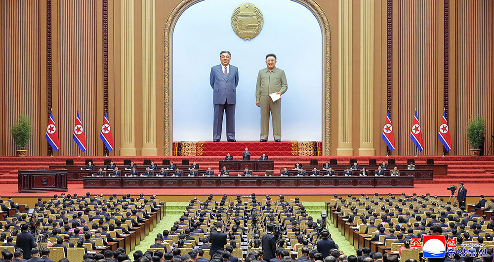 The First Session of the 15th Supreme People's Assembly at Mansudae Assembly Hall in Pyongyang on March 22, 2026. (AFP/KCNA)