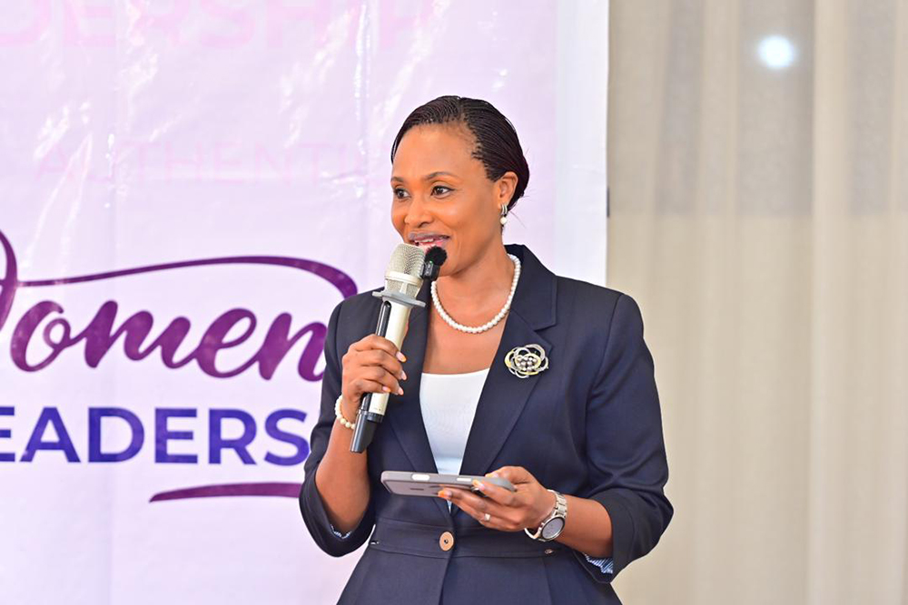 Dr Mary Kansiime, Acting CEO, Uganda Institute of Banking and Financial Services (UIBFS), delivers remarks during the graduation ceremony. (Courtesy Photo)
