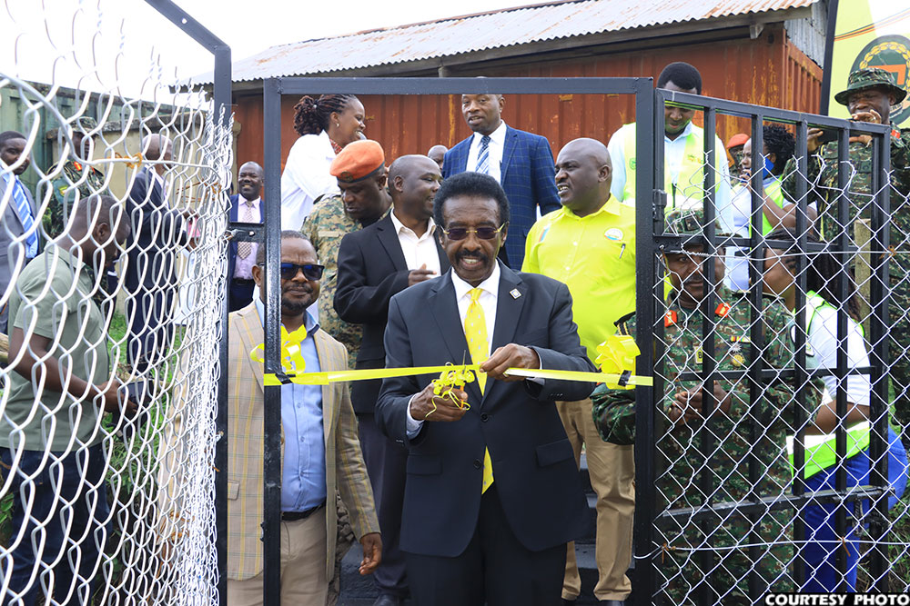  Minister Muhwezi opens an incinerator at Rukungiri Health Centre IV. 