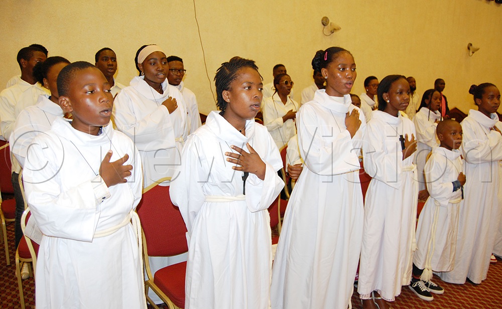 St Kizito Choir from Old Kampala Catholic parish church leading the singing during mass. (Credit: Mathias Mazinga)