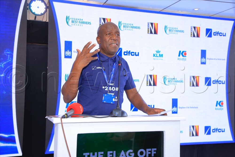 the dfcu bank Managing Director/ CEO, Charles Mudiwa addressing the guests during the event.
