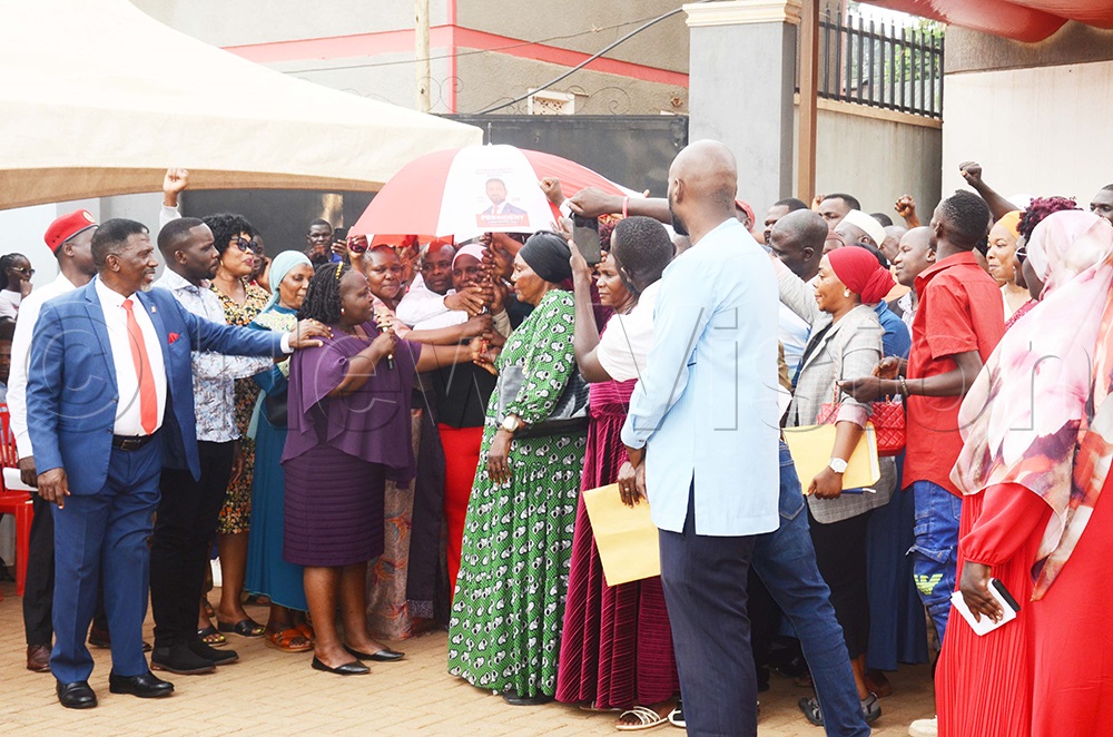 NUP Deputy President for the Western Region, Jackline Jolly Tukamushaba, and Kampala Lord Mayor Ronald Balimwezo flag off LC I contestants in Kampala on Monday, July 13, 2026. (Photo by Isaac Nuwagaba)
