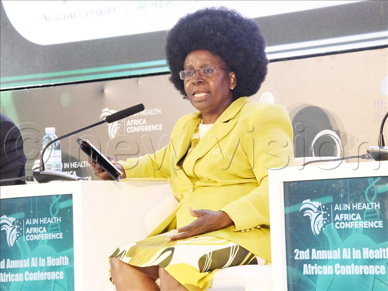 Dr. Monica Musenero, Minister of Science, Technology, and Innovation, during a panel discussion at the  2nd annual AI in health, African conference at Makerere University on Thursday, November 6, 2025. (All Photos by Mpalanyi Ssentongo)