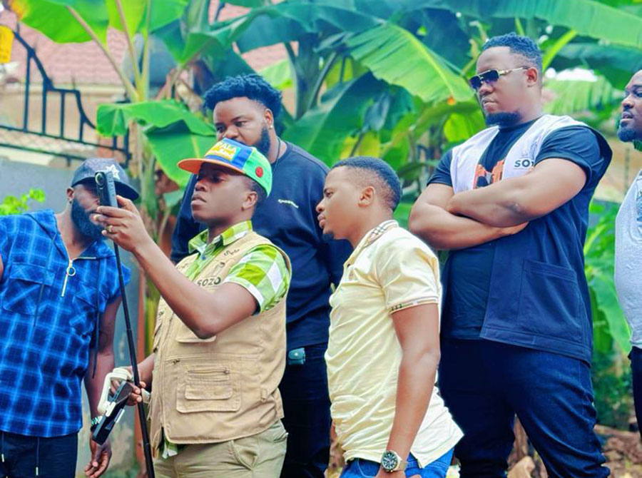Sozo with his team during the shooting of videos for Tik Tok. Courtesy photo 