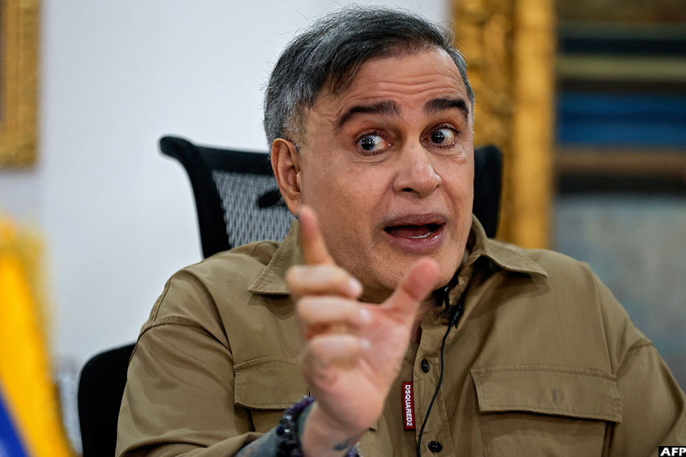 Venezuela&rsquo;s attorney general Tarek Saab gestures as he speaks during an exclusive interview with AFP in Caracas on February 11, 2026