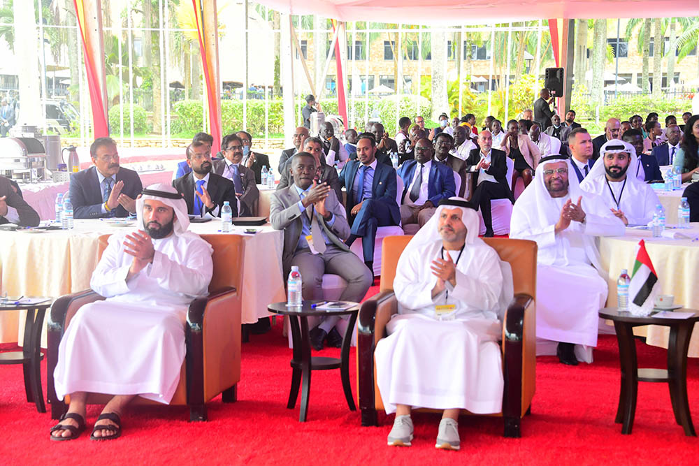 Bamwe omu bahikire aha mushomo gw'eby'obushuubuzi ogwa Uganda na UAE ahari Speke Resort Munyonyo ahabiro 11/10/2023.