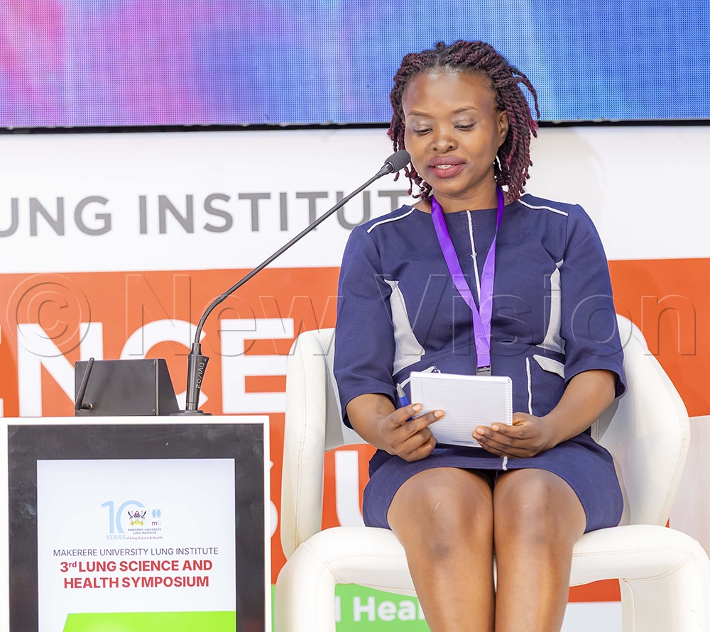 Dr Mary Kuteesa from Makerere University Lung Institute speaking. (Credit: Violet Nabatanzi)
