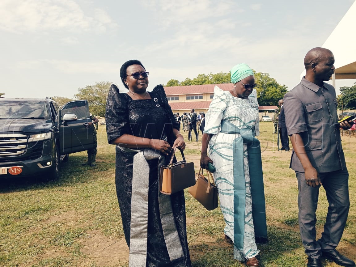 State Minister for Veteran Affairs Huda Oleru (Centre), alongside State Minister for Northern Affairs Beatrice Akori (in black) and Adjumani East MP Mamawi James. (Credit: Doreen Tasia)