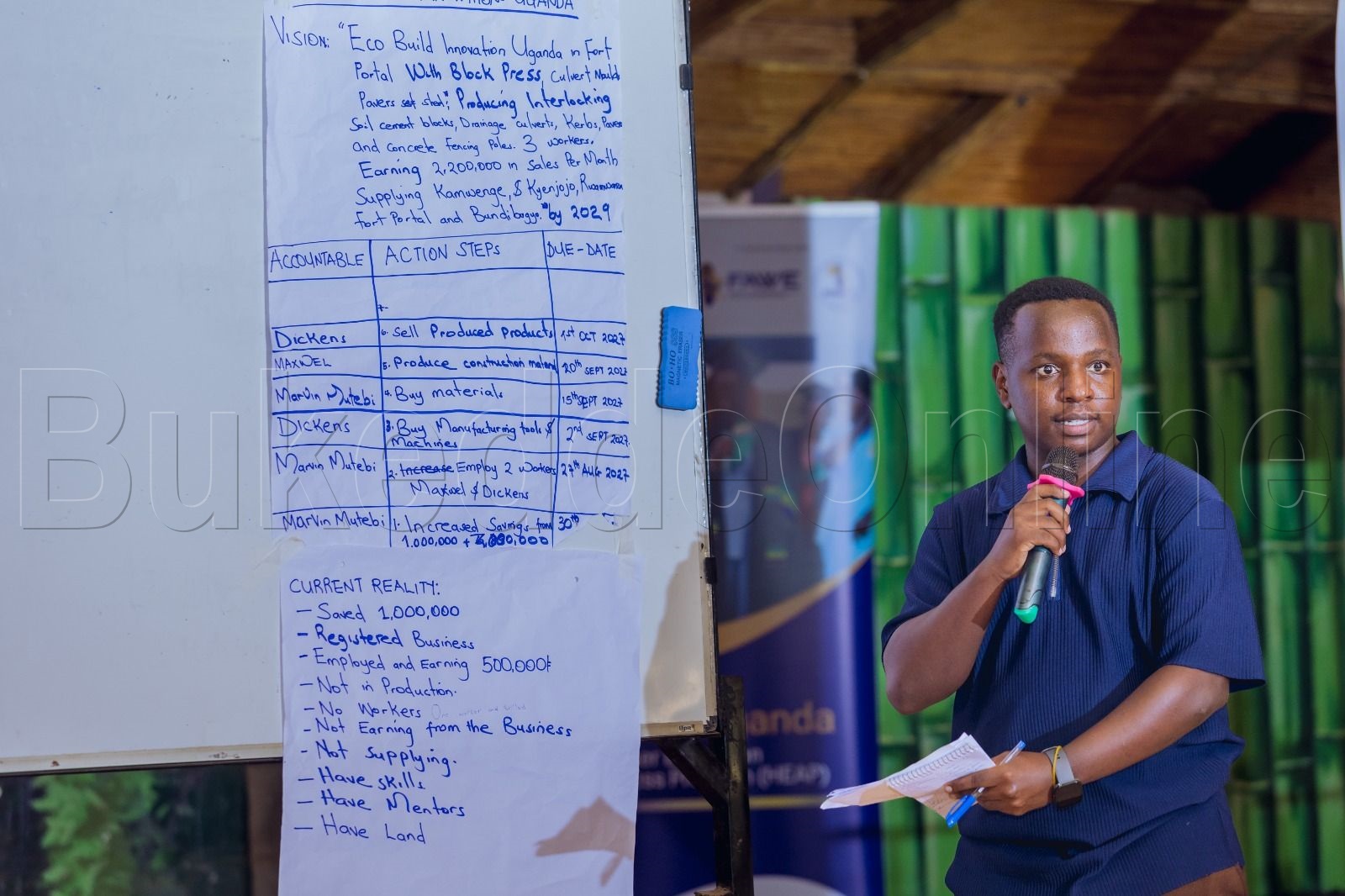 Marvin Mutebi ng'alaga banne bizinensi gy'ayagala okukola ne pulaani gy'alina