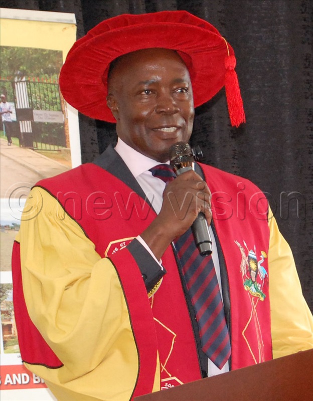 Francis Kamulegeya delivers the Commencement Lecture OF the 32nd Graduation Ceremony of Uganda Martyrs University at the university's main campus at Nkozi, in Mpigi district on Saturday, October 17, 2026.