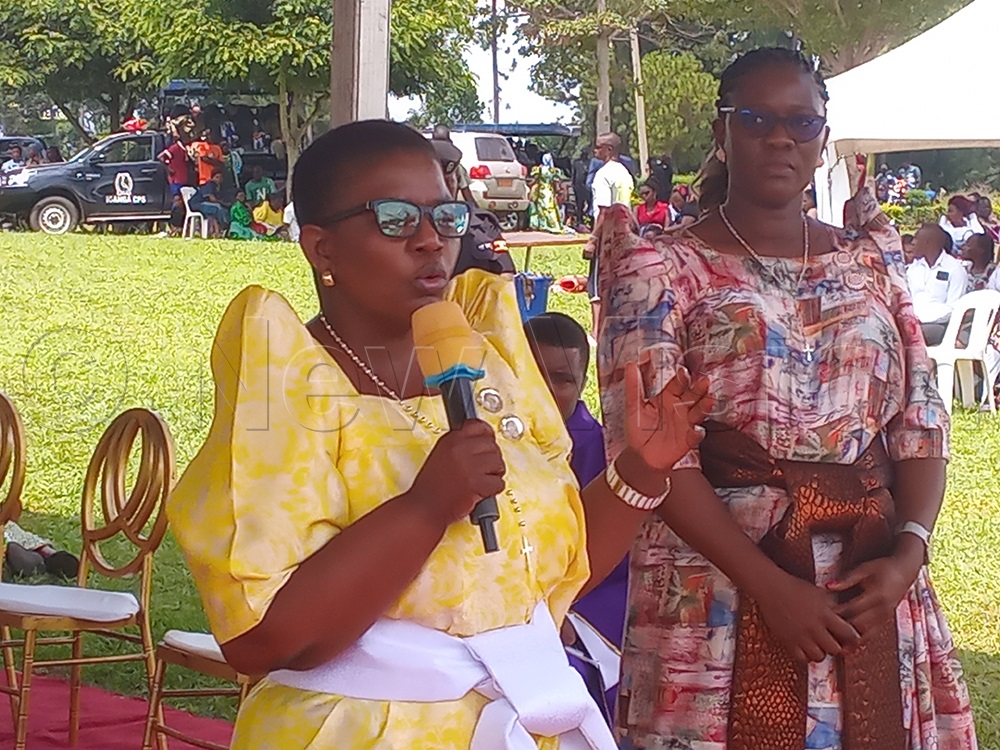 General duties minister, Justine Kasule Lumumba and MP Agnes Takka (Bugiri). (Credit: Ivan Wakibi)