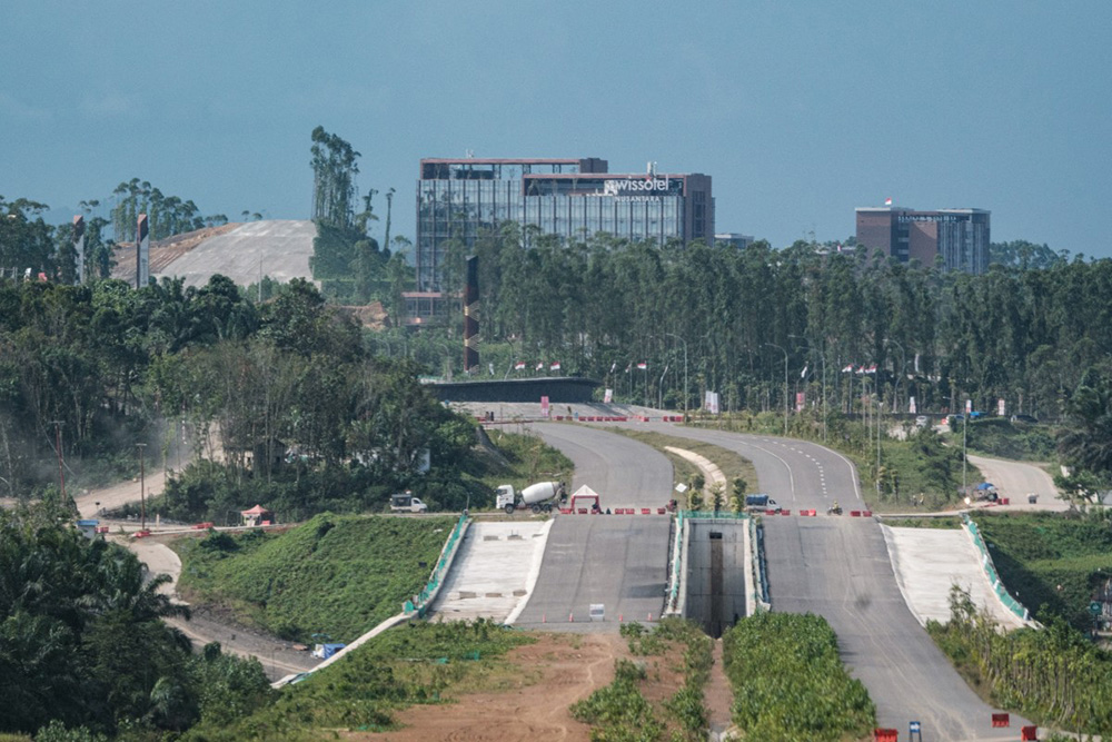 This picture taken on August 16, 2025, shows the building of Swissotel Nusantara in Ibu Kota Nusantara (IKN), the planned new capital of Indonesia, East Kalimantan. (Photo by YASUYOSHI CHIBA / AFP)