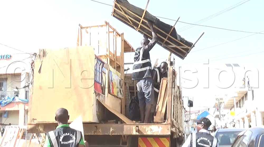 Mbarara City enforcement team implementing street order on Monday, March 16, 2026. (Credit: Abdulkarim Ssengendo)