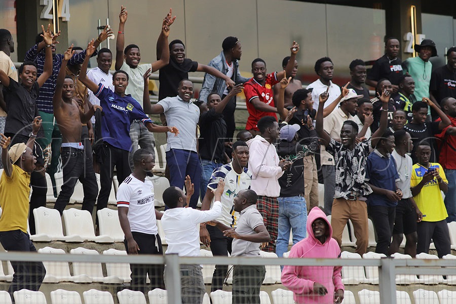 MUBS fans celebrate their goal