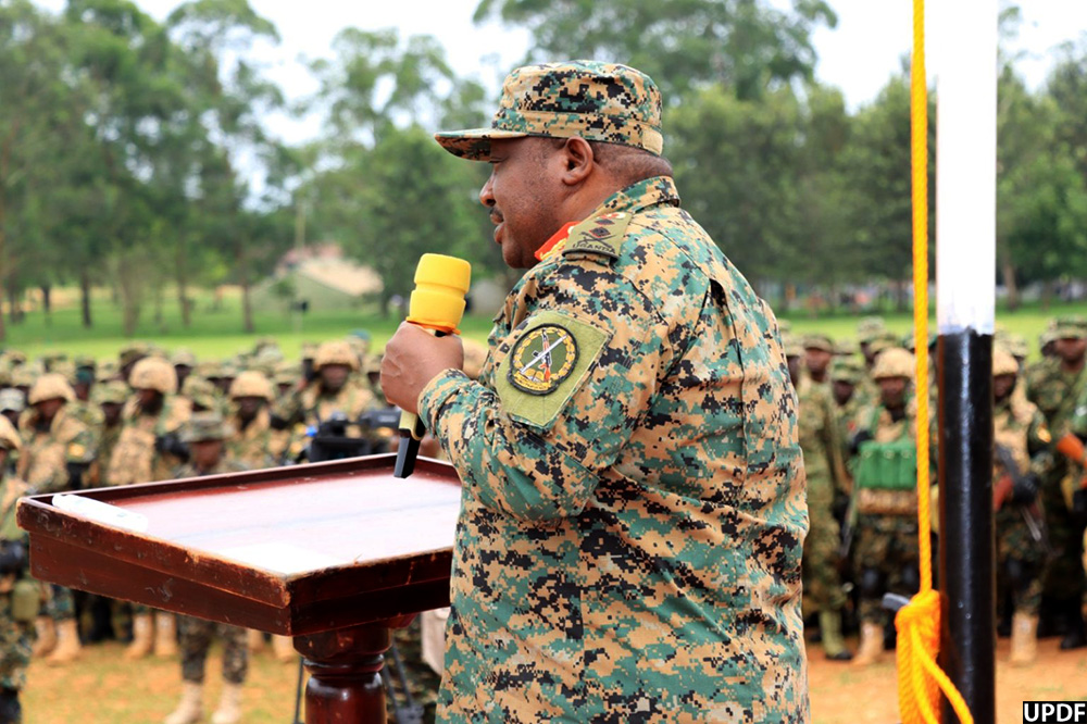 Major General Francis Takirwa making his remarks. (Credit: UPDF)