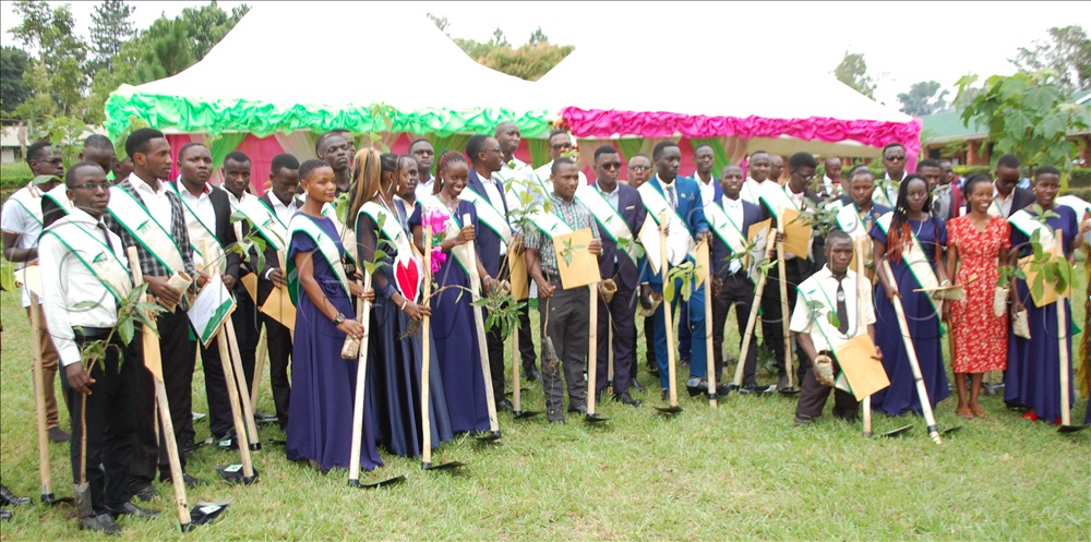 Environmental caretakers sharing a photo-moment after their commissioning at Bethany Land Institute, Nandere, in Luweero District in July last year (2024).