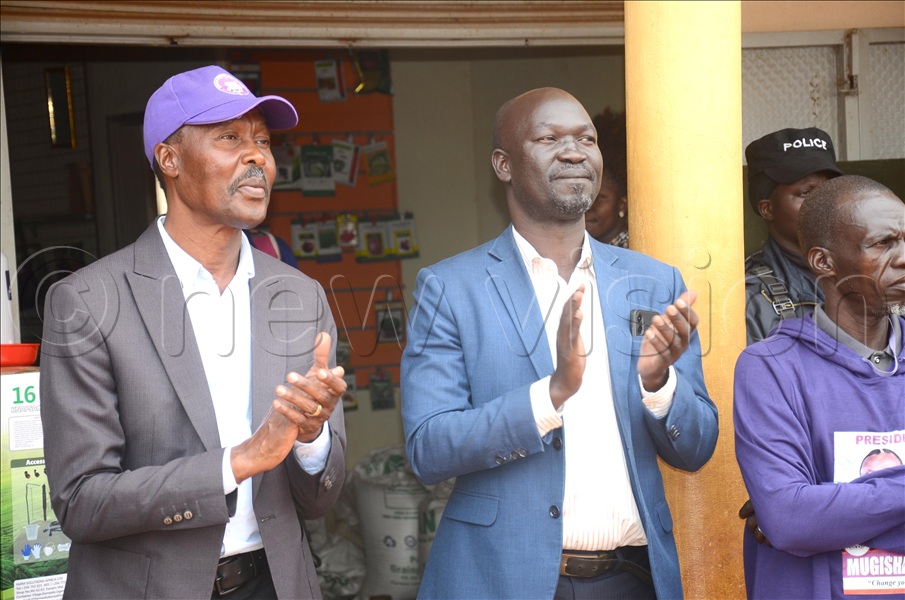 &ldquo;We will support all health centres started by missionaries to decongest government facilities and provide better services,&rdquo; Muntu (L) said, when asked about how he intends to address congestion in government health facilities. (All Photos by Isaac Nuwagaba)