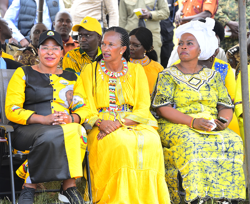 Speaker of Parliament, Anita Among, was in attendance in Nakapiripirit for the president's campaign rally.