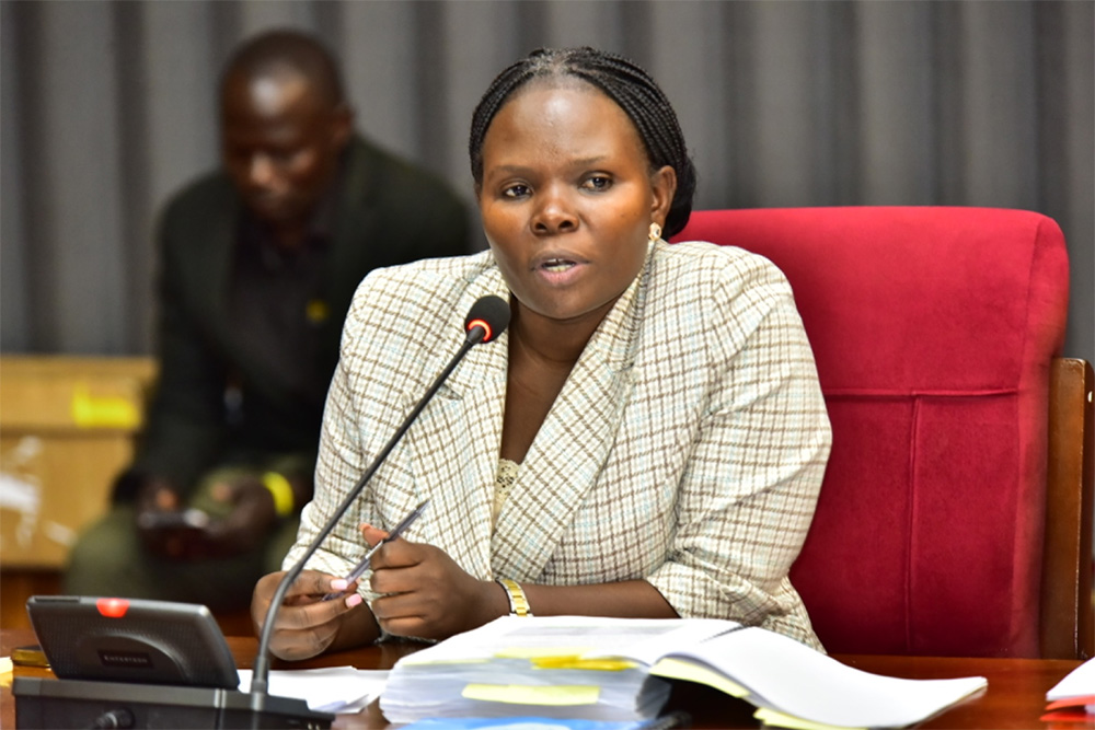 Goretth Namugga, the chairperson Public Accounts Committee (Central), speaking during the committee engagment with the Directorate of Government Analytical Laboratories (DGAL) officials. (Credit: Parliament)