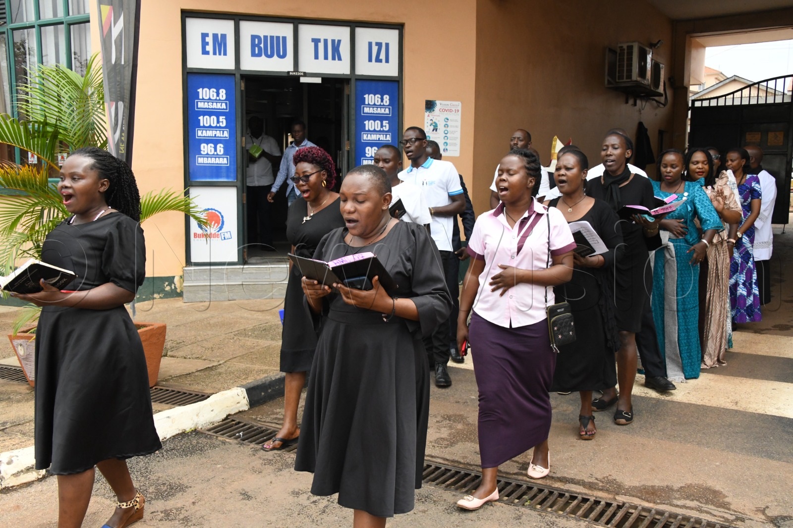 The mass led by the Papal Nuncio Archbishop Augustine Kasujja at the Vision Group parking yard