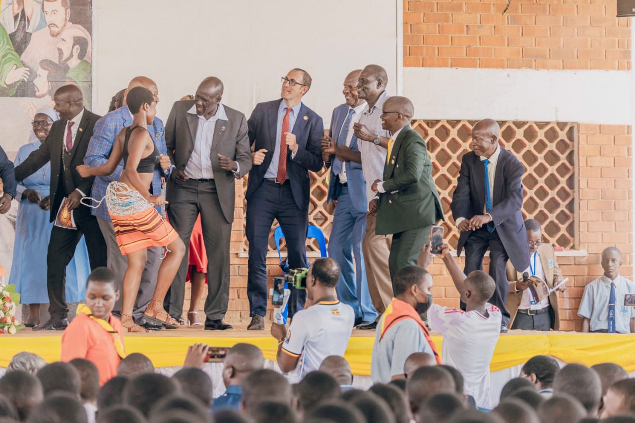 Students performing for the guests