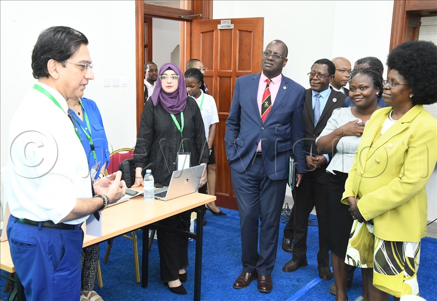 Tour of the exhibition at the 2nd annual AI in health, African Conference at Makerere University.