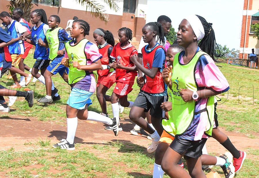 Girls under the Play On Foundation Academy being trianed by Benjamin Ochan at Victoria High School