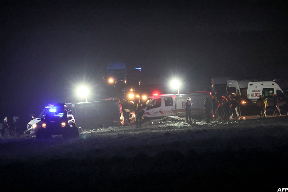 Rescuers work at the wreckage site of a plane crash that killed Libyan Chief of Staff Gen. Muhammad Ali Ahmed Al-Haddad in the Haymana district of Ankara, Turkey on December 24, 2025. (AFP)