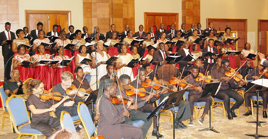 A spectacle of Christ the King Church Choir and the Africa Institute of Music Orchestra during the former's Christmas concert. Photo by Mathias Mazinga